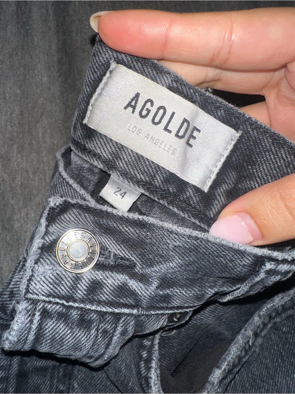 Agolde Black-Grey Tapered Jeans